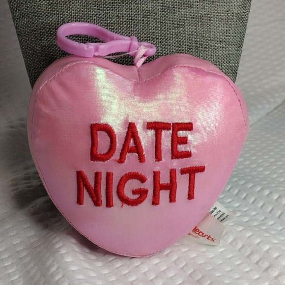 sweethearts Accessories - Sweethearts Pink Heart-Shaped Date Night Plush Bag Charm